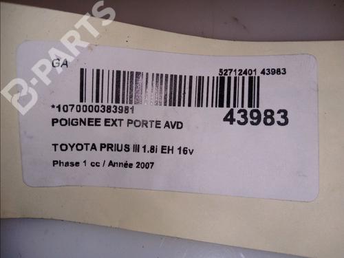 Front right exterior door handle TOYOTA PRIUS Liftback (_W2_) 1.5 Hybrid (NHW20_, NHW20R) | BP11102290C129 