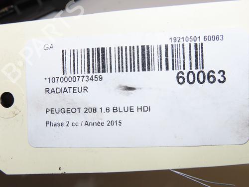 Used Water radiator Water radiator PEUGEOT 208 I (CA_, CC_) 1.6 BlueHDi 100 (100 hp) 40437822 40437822
