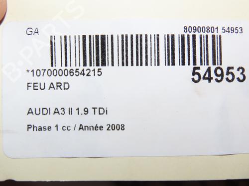 Right taillight AUDI A3 (8P1) 1.9 TDI | BP30164368C35 