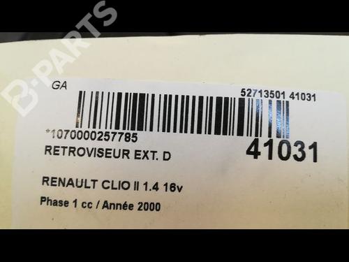 Right mirror RENAULT CLIO II (BB_, CB_) 1.4 16V (B/CB0P, BB13) | BP9610679C27 