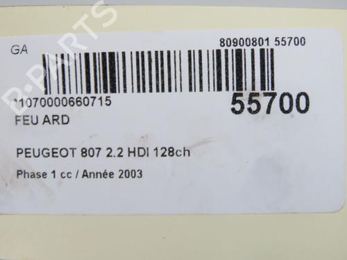 Used Right taillight PEUGEOT 807 (EB_) 2.2 HDi (128 hp) 32200888