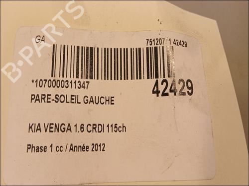 Used Left sun visor KIA VENGA (YN) 1.6 CRDi 115 (116 hp) 9617569