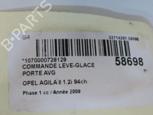 Left front window switch OPEL AGILA B (H08) 1.2 (F68) | BP38676494I27  - Image 5