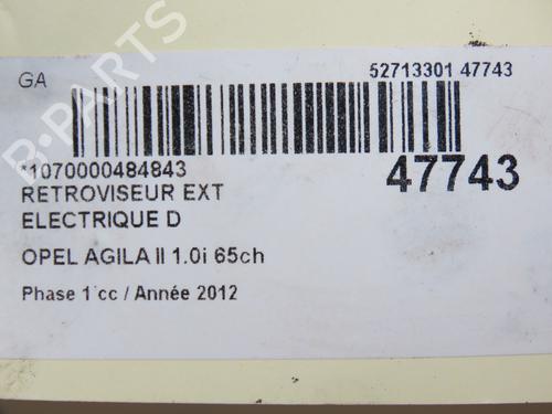 right-mirror-opel-agila-b-h08-2008-2009-2010-2011-2012-2013-2014-23125041 main image