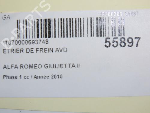 Used Right front brake caliper ALFA ROMEO GIULIETTA (940_) 1.6 JTDM (940FXD1A) (105 hp) 31141115