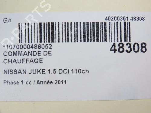 Climate control NISSAN JUKE (F15) 1.5 dCi | BP28801718I5 
