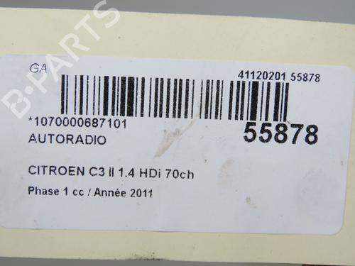 Used Radio CITROËN C3 II (SC_) 1.4 HDi 70 (SC8HZC, SC8HR0, SC8HP4) (68 hp) 31179726