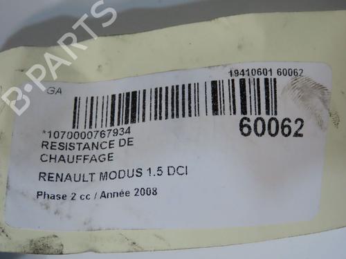 Used Heater resistor Heater resistor RENAULT MODUS / GRAND MODUS (F/JP0_) 1.5 dCi (JP0G, JP0H) (106 hp) 39937942 39937942