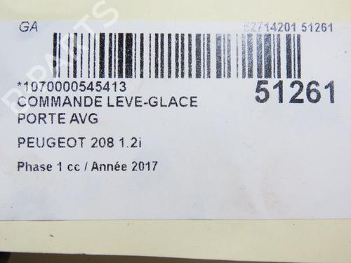 Left front window switch PEUGEOT 208 I (CA_, CC_) 1.2 VTI 82 | BP28802049I27 