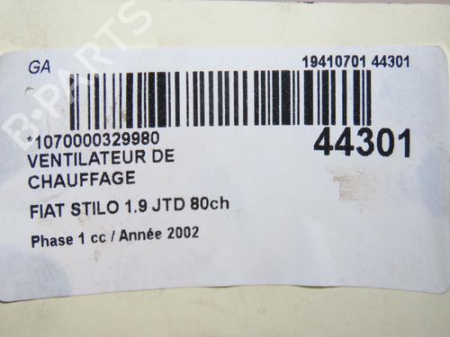 Used Heater blower motor FIAT STILO (192_) 1.9 JTD (192_XF1A) (80 hp) 9619164