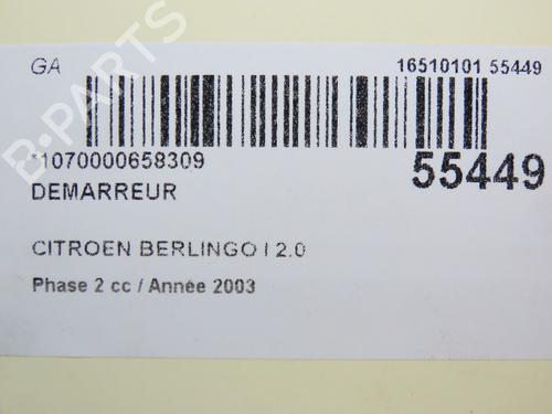 Startmotor CITROËN BERLINGO / BERLINGO FIRST MPV (MF_, GJK_, GFK_) 2.0 HDI 90 (MFRHY) | BP30767421M8