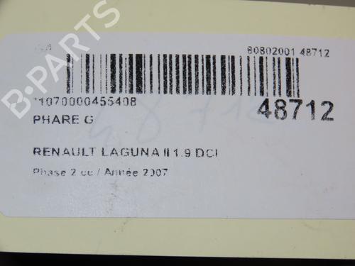 Used Left headlight Left headlight RENAULT LAGUNA II (BG0/1_) 1.9 dCi (BG1A, BG1V) (130 hp) 17868665 17868665