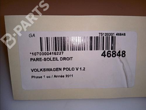 Right sun visor VW POLO V (6R1, 6C1) 1.2 | BP11824983I2 