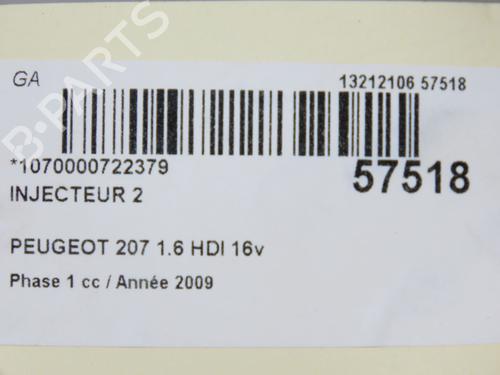 Used Injector Injector PEUGEOT 207 (WA_, WC_) 1.6 HDi (90 hp) 32768792 32768792