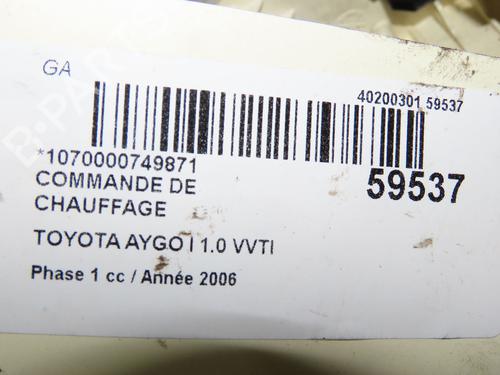 Used Climate control Climate control TOYOTA AYGO (_B1_) 1.0 (KGB10_, KGB10R) (68 hp) 36395888 36395888