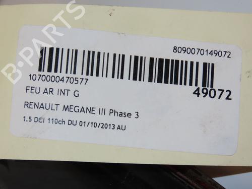 Used Left tailgate light RENAULT MEGANE III Grandtour (KZ0/1) 1.5 dCi (KZ09, KZ0D, KZ1G, KZ29, KZ14, KZ1W, KZ10, KZ1F,... (110 hp) 16688336