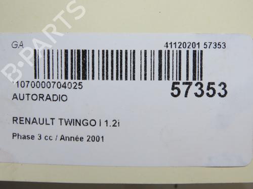 Bilradio Bilradio RENAULT TWINGO I (C06_) 1.2 (C066, C068) (58 hp) 37225994 37225994
