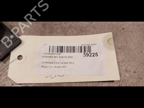 Højre bagtil invendig håndtag CITROËN C3 II (SC_) 1.4 HDi 70 (SC8HZC, SC8HR0, SC8HP4) (68 hp) 9612967