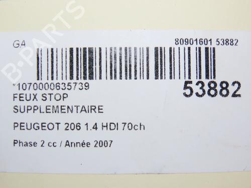 Bremselys PEUGEOT 206 Hatchback (2A/C) 1.4 HDi eco 70 (68 hp) 28802344