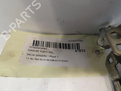 Venstre bagtil lås DACIA SANDERO 1.2 16V (75 hp) 17051524
