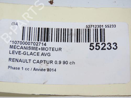 Front left window mechanism RENAULT CAPTUR I (J5_, H5_) 0.9 TCe 90 | BP32486153C22 