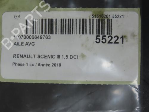 Forskærm venstre RENAULT GRAND SCÉNIC III (JZ0/1_) 1.5 dCi (JZ0B, JZ07) (106 hp) 28685249