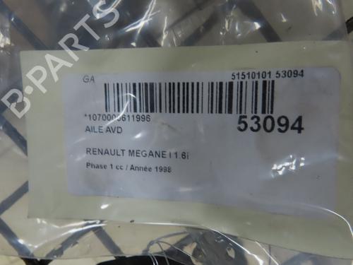 Right front fenders RENAULT MEGANE I (BA0/1_) 1.6 e (BA0F, BA0S) | BP28830915C42 