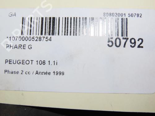 Left headlight PEUGEOT 106 II (1A_, 1C_) 1.1 i | BP28969446C28 