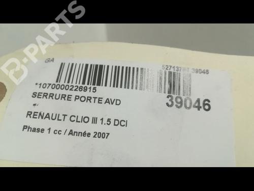 Front right lock RENAULT CLIO III (BR0/1, CR0/1) 1.5 dCi (BR17, CR17) | BP9607240C97 