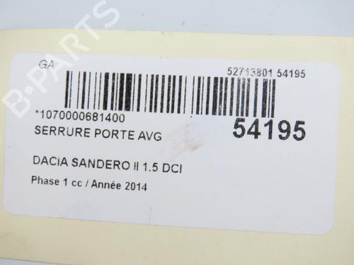 Front left lock DACIA SANDERO II 1.5 dCi 75 / Blue dCi 75 (B8JW, B8M4, B8AH, B8M7, B8M6) | BP33744836C98 - Image 4