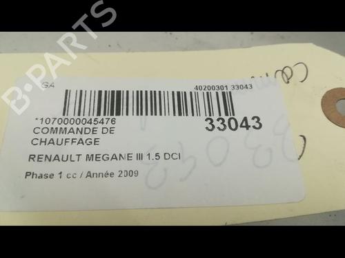 Used Climate control RENAULT MEGANE III Hatchback (BZ0/1_, B3_) 1.5 dCi (106 hp) 9593627