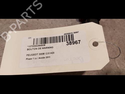 Used Warning switch PEUGEOT 3008 I MPV (0U_) 2.0 HDi 150 / BlueHDi 150 (150 hp) 9612021