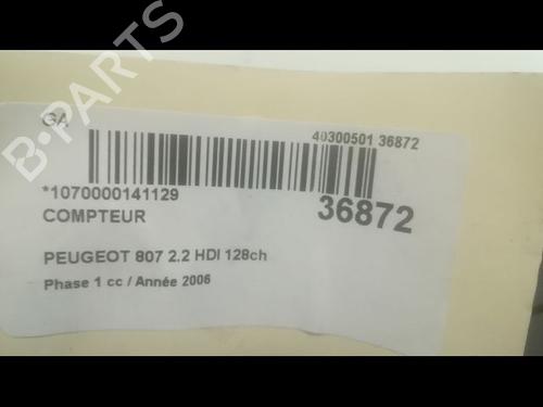Used Instrument cluster PEUGEOT 807 (EB_) 2.2 HDi (128 hp) 9599928