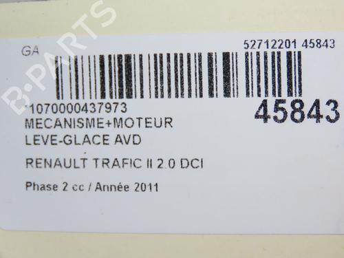 Used Front right window mechanism RENAULT TRAFIC II Van (FL) 2.0 dCi 115 (FL01, FL0U, FL00, FL0H, FL0M) (114 hp) 12846572