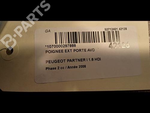 Front right exterior door handle PEUGEOT PARTNER MPV (5_, G_) 1.6 HDi 90 | BP9616301C129