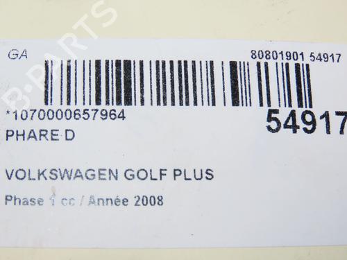 Right headlight VW GOLF PLUS V (5M1, 521) 1.9 TDI | BP28832505C29 
