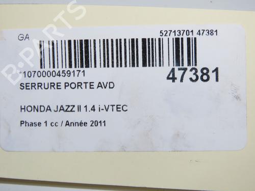 Used Front right lock Front right lock HONDA JAZZ III (GE_, GG_, GP_, ZA_) 1.3 i (GE6, GG3, GG6) (100 hp) 33222759 33222759