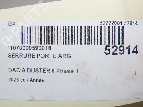 Rear left lock DACIA DUSTER (HM_) 1.3 TCe 150 (HMM3) | BP28831991C100 