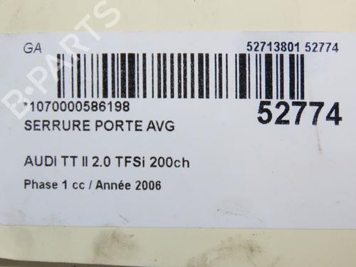 Venstre foran lås AUDI TT (8J3) 2.0 TFSI (200 hp) 31120864