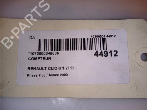 Used Instrument cluster RENAULT CLIO III (BR0/1, CR0/1) 1.2 16V (BR02, BR0J, BR11, CR02, CR0J, CR11) (75 hp) 23174841