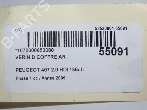 Used Tailgate lift support PEUGEOT 407 (6D_) 2.0 HDi 135 (6DRHRH, 6DRHRE, 6DRHRG, 6DRHRJ) (136 hp) 31121100