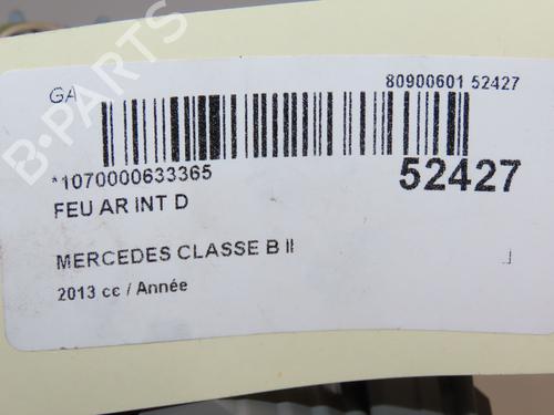 Used Right tailgate light MERCEDES-BENZ B-CLASS Sports Tourer (W246, W242) B 220 CDI / d (246.203) (170 hp) 28832589