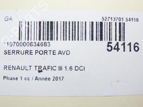 Front right lock RENAULT TRAFIC III Van (FG_) 1.6 dCi 125 (FGMH) | BP28802015C97 