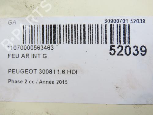 Used Left tailgate light PEUGEOT 3008 I MPV (0U_) 1.6 BlueHDi 120 (120 hp) 28969504