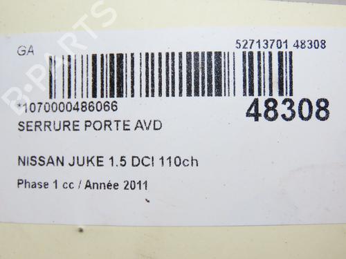 Front right lock NISSAN JUKE (F15) 1.5 dCi | BP28831567C97 