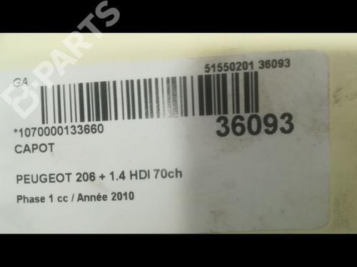 Hood PEUGEOT 206+ (2L_, 2M_) 1.4 HDi eco 70 | BP9599267C1
