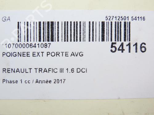 Front left exterior door handle RENAULT TRAFIC III Van (FG_) 1.6 dCi 125 (FGMH) | BP28968541C128 