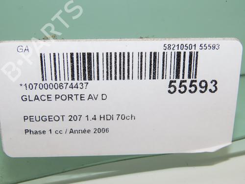 Luna delantera derecha PEUGEOT 207 (WA_, WC_) 1.4 HDi (68 hp) 29901917