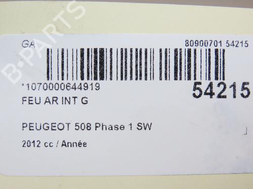 Used Left tailgate light PEUGEOT 508 SW I (8E_) 2.0 HDi (163 hp) 28832624