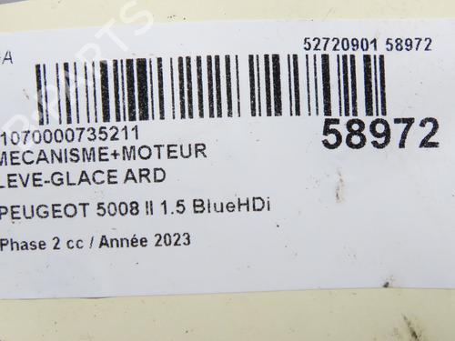 Used Rear right window mechanism Rear right window mechanism PEUGEOT 5008 II (MC_, MJ_, MR_, M4_) 1.5 BlueHDi 130 (MCYHZJ, MCYHZR, MCYHZX) (131 hp) 34048975 34048975